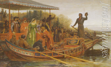 Bronnikov Feodor Andreyevich - Pskov boyars welcome the Princess Sophia Palaeologus on Lake Peipus