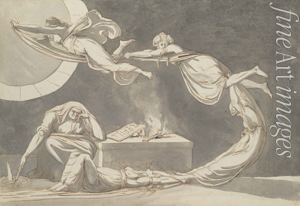 Füssli (Fuseli) Johann Heinrich - Conjuration scene with a witch at the altar