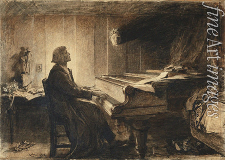 Herkomer Sir Hubert von - Franz Liszt am Klavier
