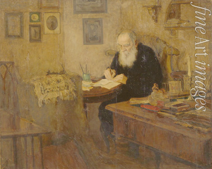 Morawow Alexander Viktorowitsch - Porträt von Schriftsteller Graf Lew Nikolajewitsch Tolstoi (1828-1910)