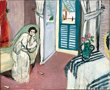Matisse Henri - Frau auf einem Diwan (Zimmer im Hôtel Méditerranée)