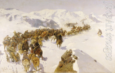 Roubaud Franz - Fürst Argutinski überquert die Kaukasische Bergkette