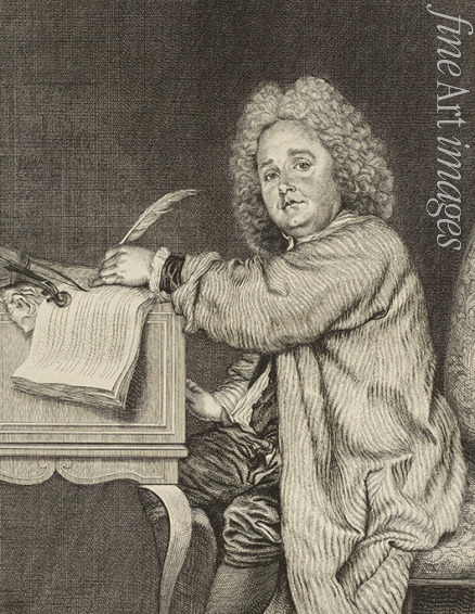 Moyreau Jean - Porträt von Komponist Jean-Féry Rebel (1666-1747)