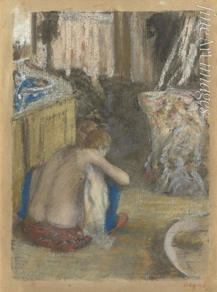 Degas Edgar - Femme nue, accroupie, vue de dos (Hockender Rückenakt)
