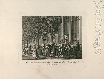 Unbekannter Künstler - Camille Desmoulins im Garten des Palais Royal