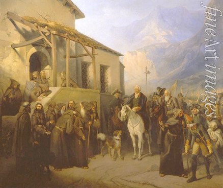 Charlemagne Adolf - Feldmarschall Alexander Suworow auf der Spitze vom Sankt Gotthard am 13. September 1799