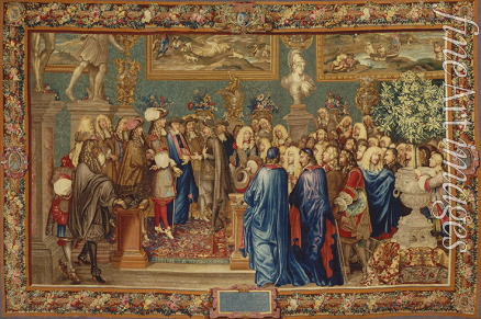 Ballin Claude I (after) - An audience granted by Louis XIV to the Count of Fuentes, Ambassador to King Philip IV of Spain at the Louvre, 24th March 1662