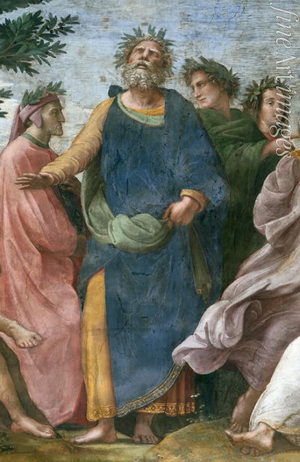 Raffael (Raffaello Sanzio da Urbino) - Der Parnaß. Detail (Fresko in Stanza della Segnatura)