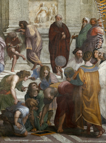 Raffael (Raffaello Sanzio da Urbino) - Die Schule von Athen. Detail. (Fresko in Stanza della Segnatura)