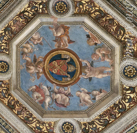 Raffael (Raffaello Sanzio da Urbino) - Decke. (Fresko in Stanza della Segnatura)