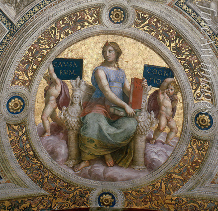 Raphael (Raffaello Sanzio da Urbino) - The Philosophy. (Ceiling Fresco in Stanza della Segnatura)