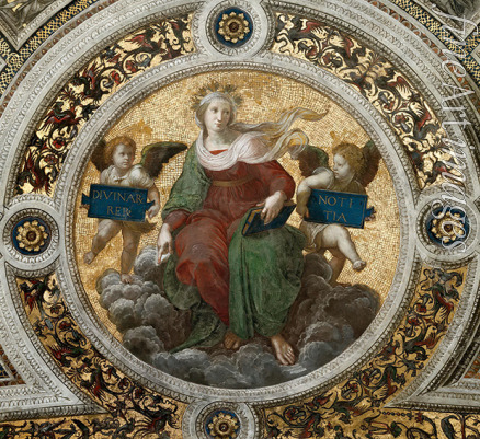 Raffael (Raffaello Sanzio da Urbino) - Theologie. (Deckenfresko in Stanza della Segnatura)