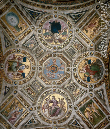 Raffael (Raffaello Sanzio da Urbino) - Gewölbe in Stanza della Segnatura 