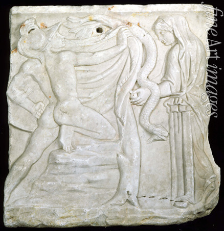 Römische Antike Kunst Klassische Skulptur - Jason und Medea (Fragment eines Sarkophags)