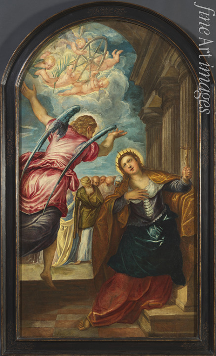 Tintoretto Jacopo - Der Engel verkündet der heiligen Katharina von Alexandrien ihr Martyrium