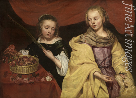 Wautier Michaelina - Zwei Mädchen als die Heiligen Agnes und Dorothea