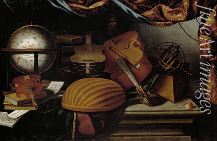 Baschenis Evaristo - Still Life with Musical Instruments, Globe and Armillary Sphere