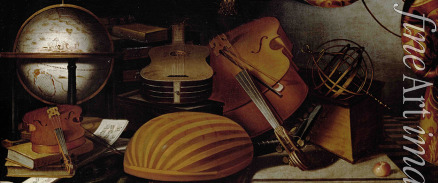 Baschenis Evaristo - Still Life with Musical Instruments, Globe and Armillary Sphere (Detail)