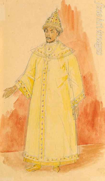 Petrov-Vodkin Kuzma Sergeyevich - Costume design for the opera Boris Godunov by M. Musorgsky
