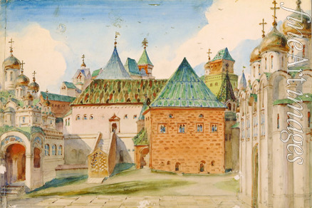 Polenov Vasili Dmitrievich - Coronation. Stage design for the opera Boris Godunov by M. Musorgsky