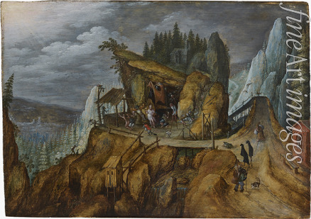 Anonymous - Fantastic rocky landscape with the Temptation of Saint Anthony 