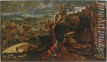 Cock Matthijs (Matthys) - Landscape with the Rest on the Flight into Egypt