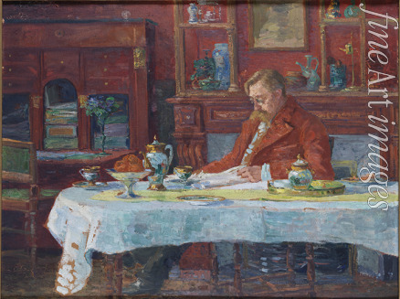 Verhaeren Marthe - Émile Verhaeren (1855-1918) at the table