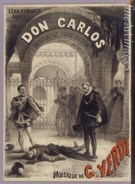 Neuville Alphonse Marie de - Poster for the Opera Don Carlos by Giuseppe Verdi