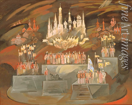 Solotarjew Nikolai Nikolajewitsch - Bühnenbildentwurf zur Oper Krieg und Frieden von S. Prokofjew