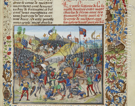 Liédet Loyset - The Battle of Auray on 29 September 1364 (Miniature from the Grandes Chroniques de France by Jean Froissart)