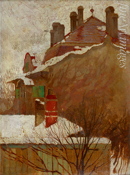 Schiele Egon - Häuser im Winter (Blick aus dem Atelier) 