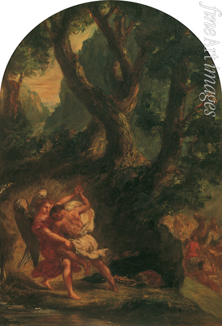 Delacroix Eugène - Jakobs Kampf mit dem Engel