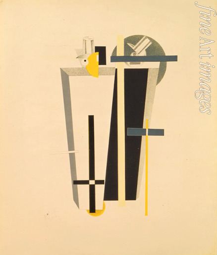 Lissitzky El - Totengräber. Figurine zur Oper Sieg über die Sonne von A. Krutschonych