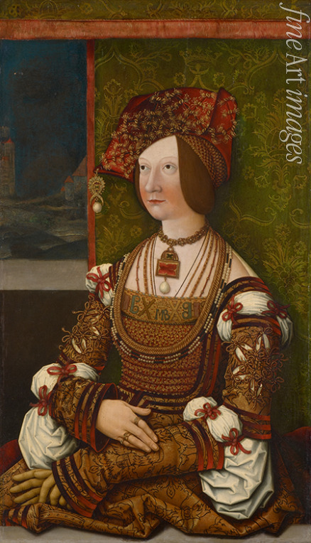 Strigel Bernhard (Werkstatt) - Porträt von Bianca Maria Sforza (1472-1510)