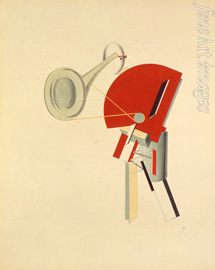 Lissitzky El - Rezitator. Figurine zur Oper Sieg über die Sonne nach A. Krutschonych