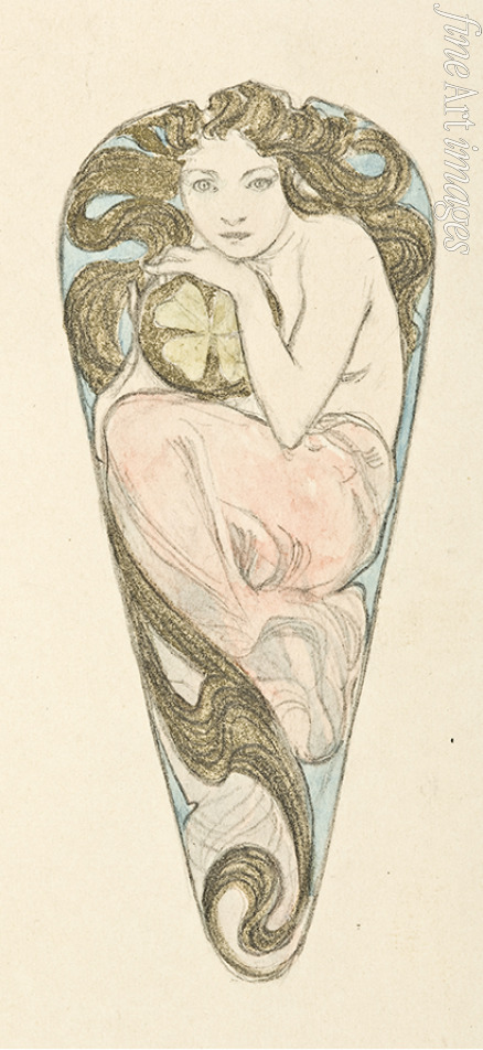 Mucha Alfons Marie - Projet de miniature pour pendentif d'une grande agrafe de corsage
