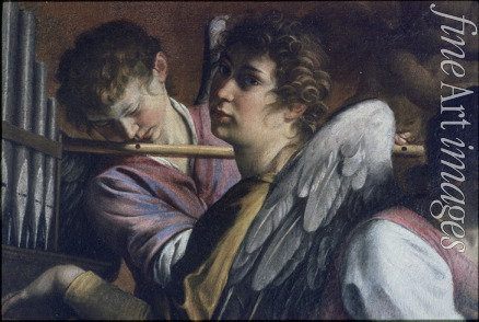 Gentileschi Orazio - Die Beschneidung. Detail: Artemisia Gentileschi als Heilige Cäcilia