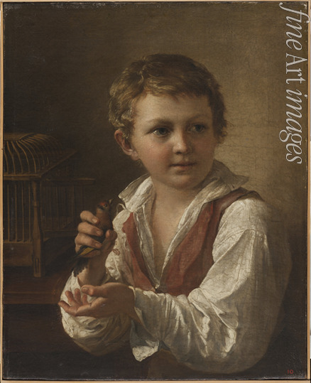 Tropinin Vasili Andreyevich - Boy with a Goldfinch