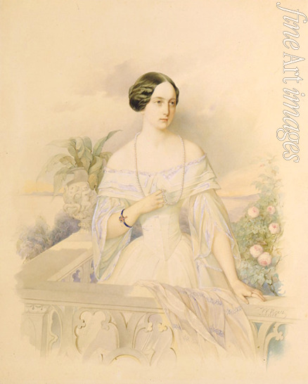 Hau (Gau) Vladimir (Woldemar) Ivanovich - Portrait of Grand Duchess Olga Nikolaevna of Russia (1822-1892), Queen of Württemberg