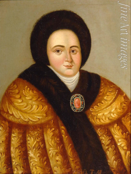 Unbekannter Künstler - Porträt der Zarin Jewdokija Fjodorowna Lopuchina (1669-1731), Frau des Zaren Peter I. von Russland