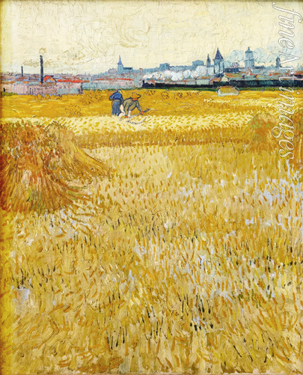 Gogh Vincent van - Weizenfeld mit Blick auf Arles (Die Erntearbeiter) 