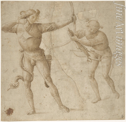 Perugino - Ein Bogenschütze und ein Armbrustschütze