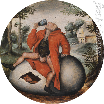 Brueghel Pieter der Jüngere - Der Trinker auf dem Ei