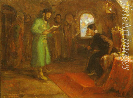 Repin Ilya Yefimovich - Boris Godunov and Ivan the Terrible