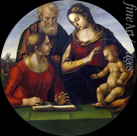 Signorelli Luca - Die Heilige Familie mit einer Heiligen