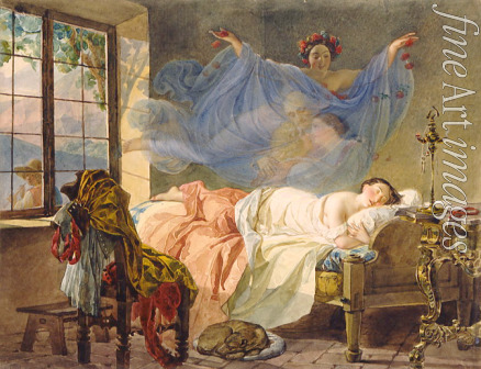Briullov Karl Pavlovich - Dreams of a Young Girl at Daybreak