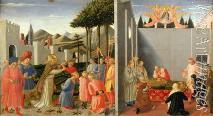 Angelico Fra Giovanni da Fiesole - Saint Nicholas Frees an Innocent Man Comdemned to Death (From the Perugia Altarpiece) 