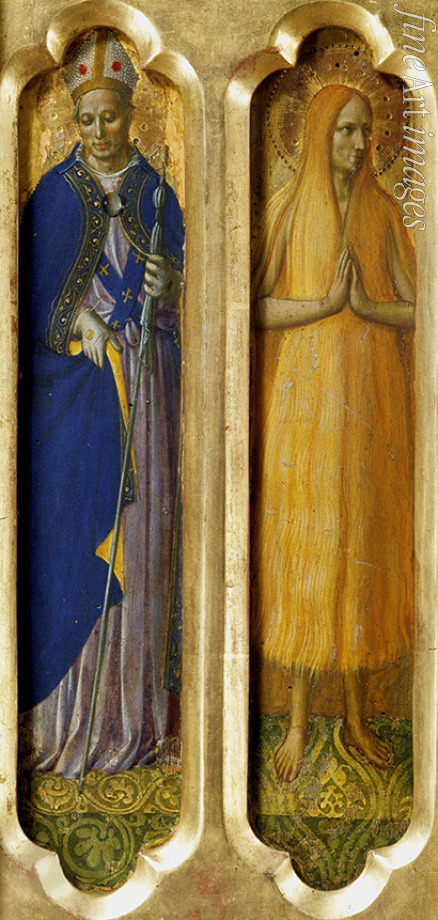 Angelico Fra Giovanni da Fiesole - Die Heiligen Ludwig von Toulouse und Maria von Ägypten (Vom Triptychon von Perugia)