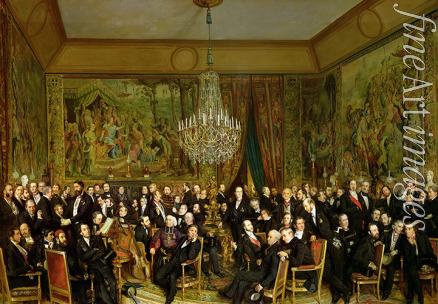 Biard François-August - The Salon of Alfred Emilien, Comte de Nieuwerkerke (1811-1892) at the Louvre