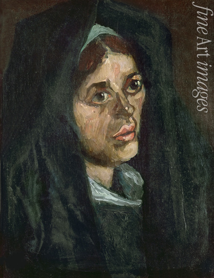 Gogh Vincent van - Head of a Peasant Woman in a Green Shawl